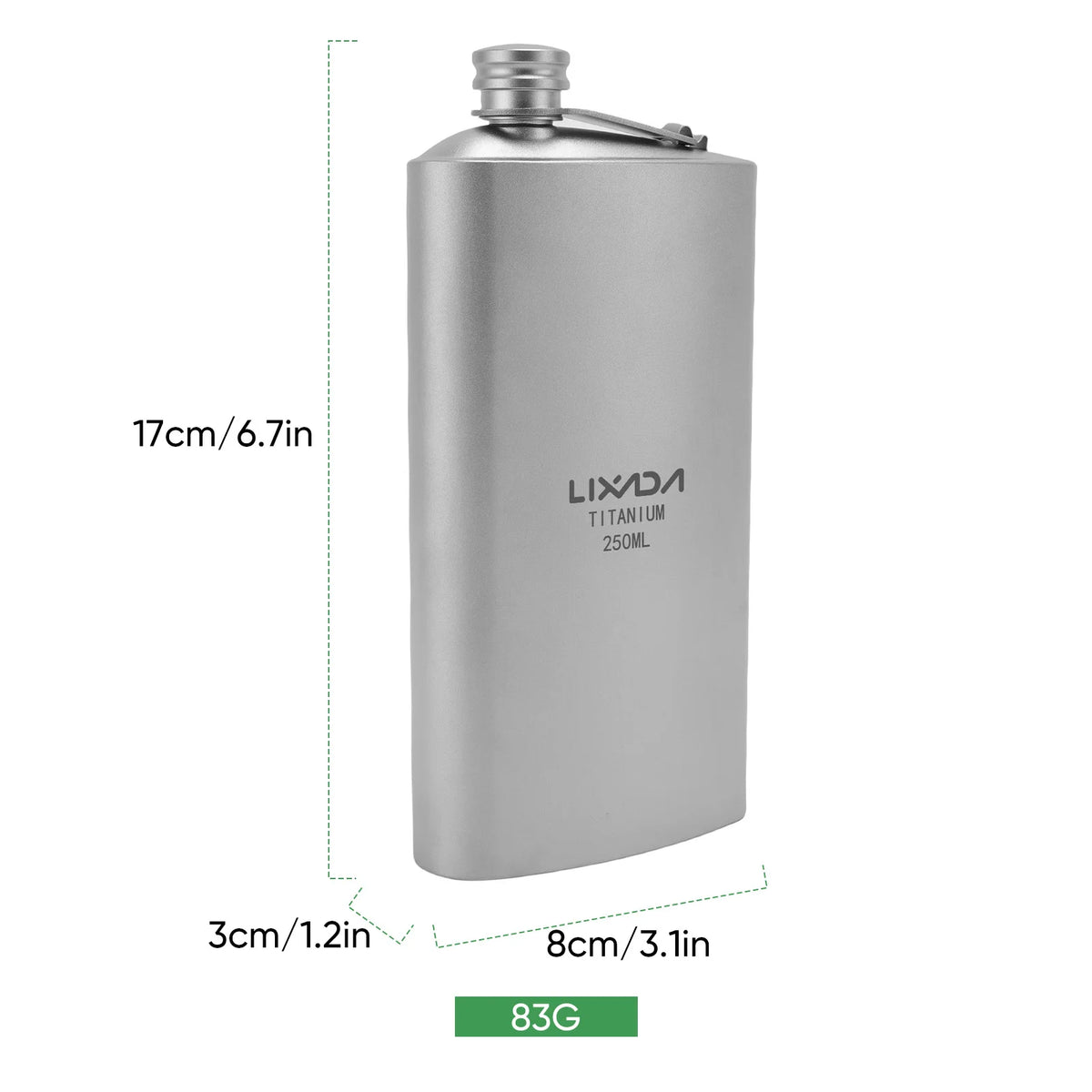 Titanium Whisky Flask 200ml &ndash; Leakproof For Outdoor Use 250ml