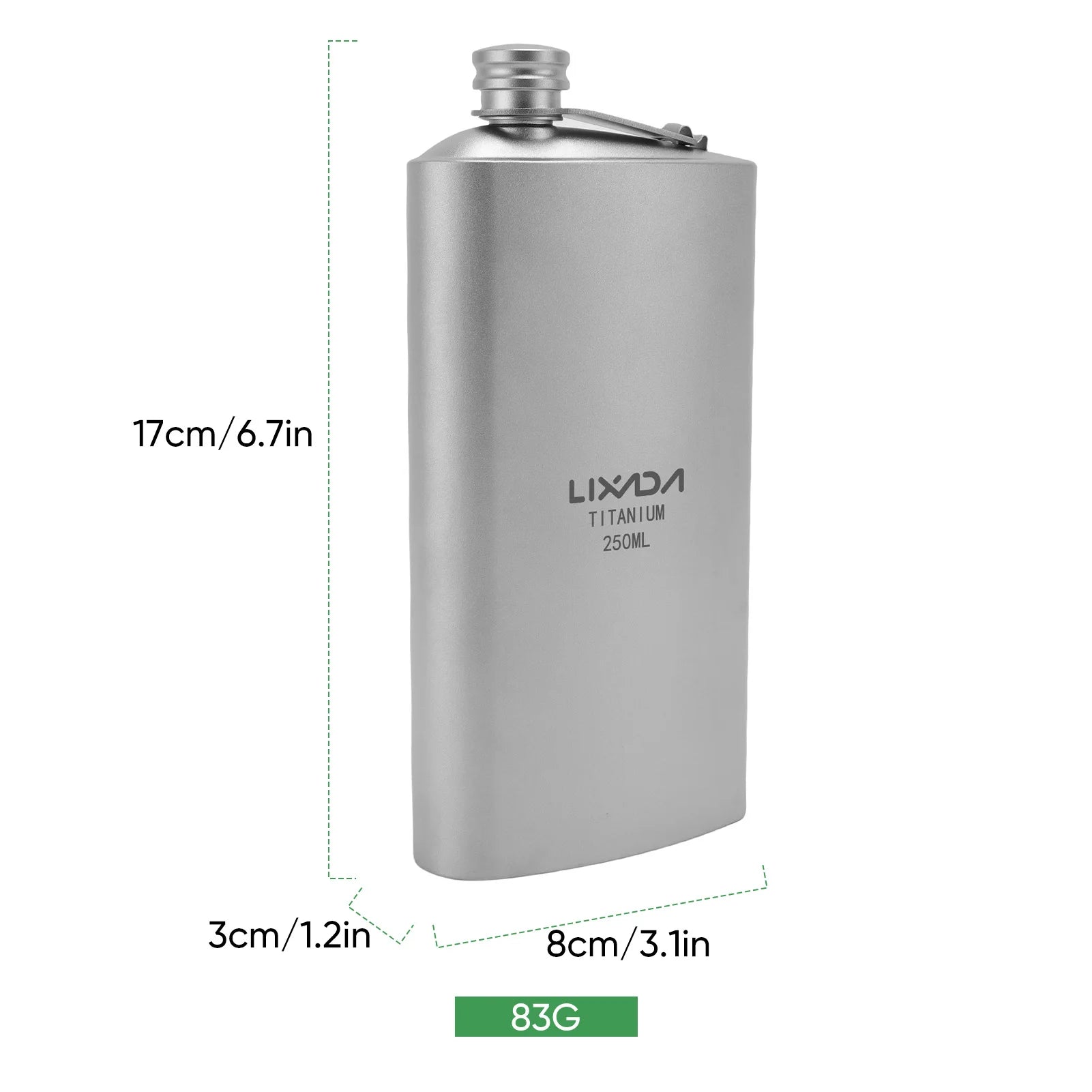 Titanium Whisky Flask 200ml &ndash; Leakproof For Outdoor Use 250ml