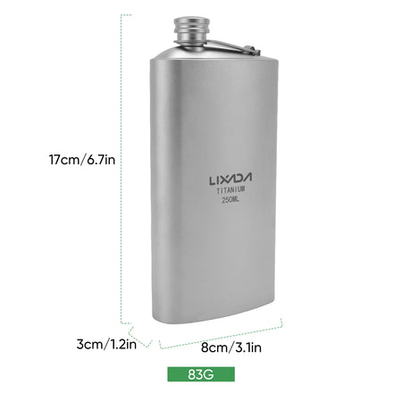 Titanium Whisky Flask 200ml &ndash; Leakproof For Outdoor Use 250ml