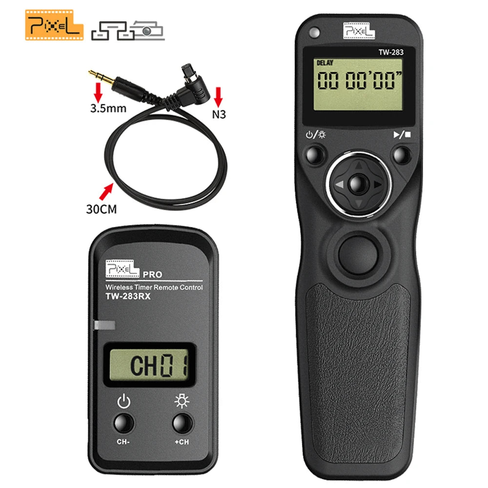 Pixel TW-283 Wireless Timer Remote Control for Canon, Nikon, Sony Cameras TW283-N3
