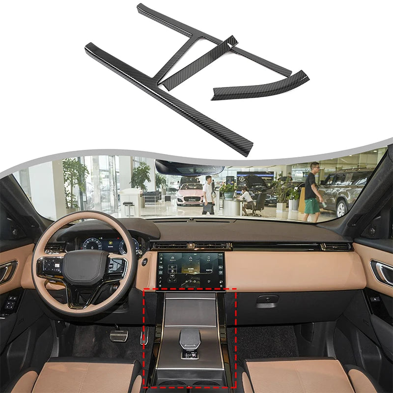 Abs Carbon Fiber Konzolová Nálepka Pro Range Rover Velar