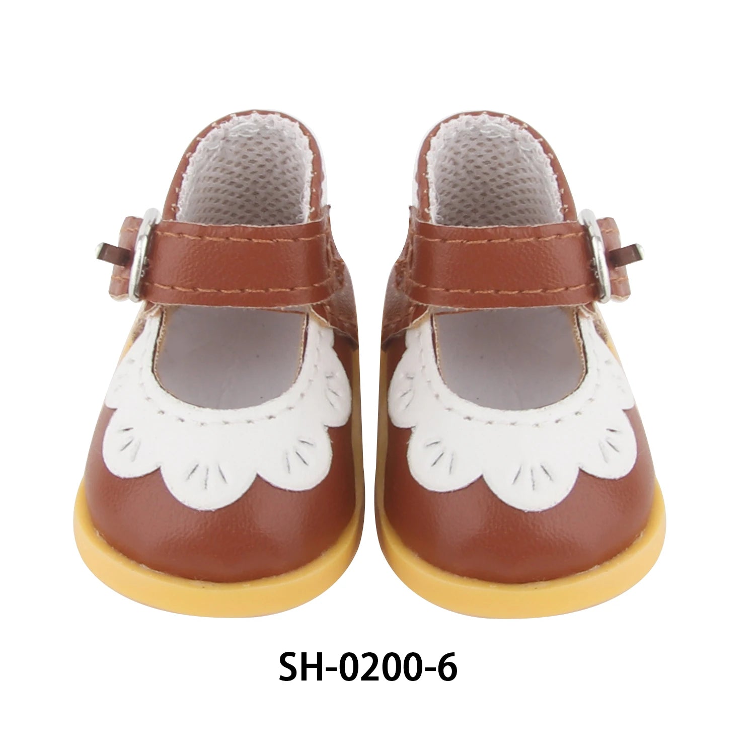 Charming 5.5CM PU Leather Mini Doll Shoes with Heart Bow for 14-Inch Dolls SH-0200-6