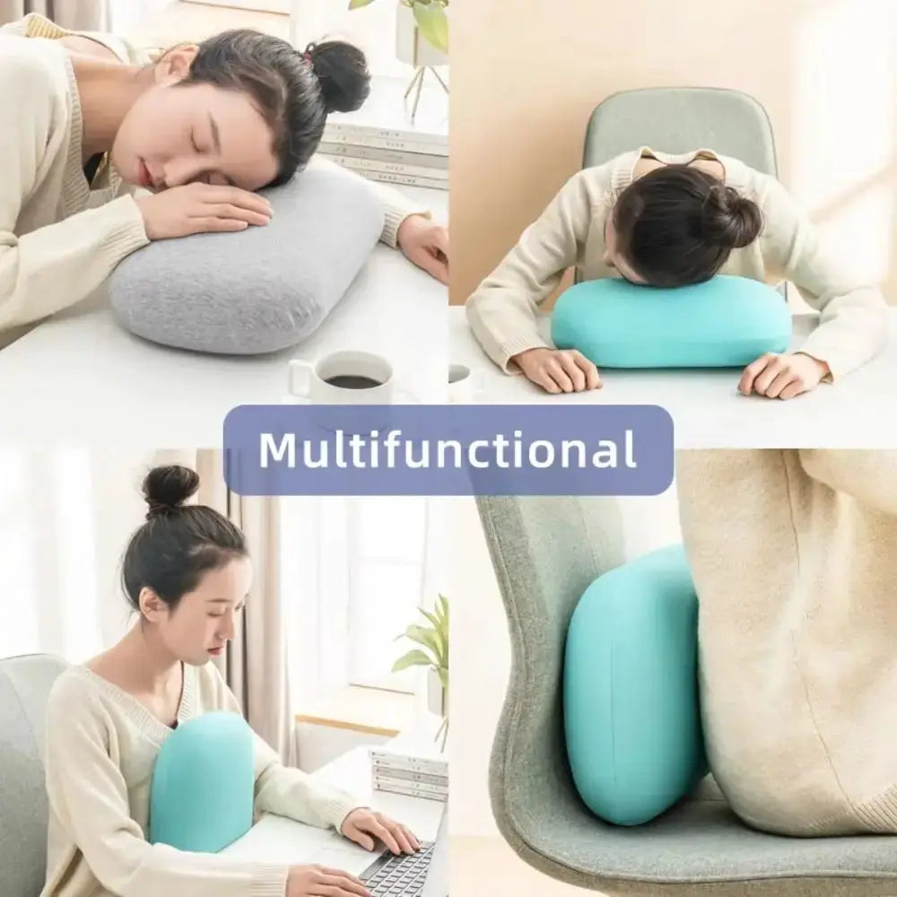 Portable Sponge Nap Pillow Macaron Color Soft Neck Pillow Multifunction Cervical Support Travel Sleeping Pillow Office by InterCyprus Trading Ltd