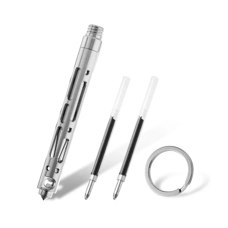 Tungsten Steel Titanium TC4 Tactical Pen &ndash; Self Defense titanium color