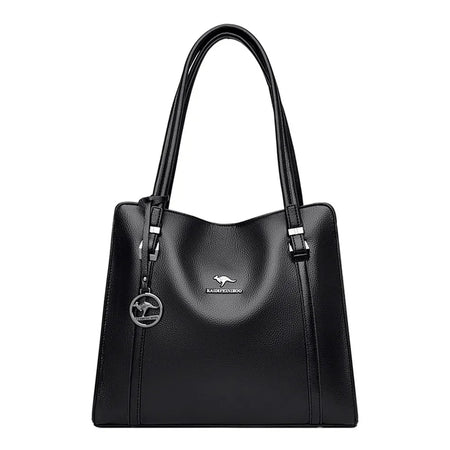 VANDERWAH Soft Leather Luxury Tote Handbag for Women Black 3