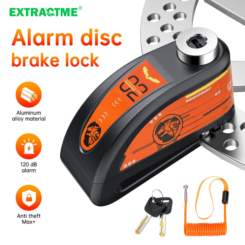 Extractme Κλειδαριά Δίσκου Μοτοσυκλέτας με Συναγερμό 110dB Αντικλεπτικό Αδιάβροχο