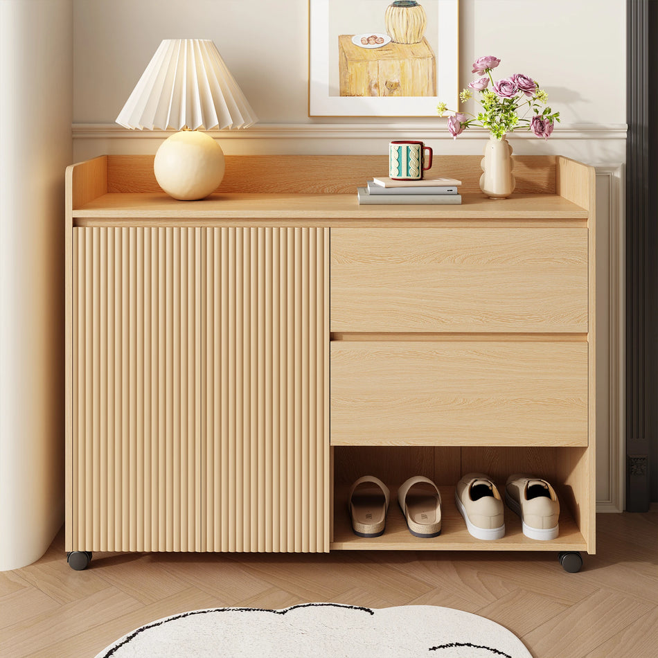 Μετακινούμενη Ντουλάπα Παπουτσιών Με Φρένα Και Ρυθμιζόμενα Ράφια