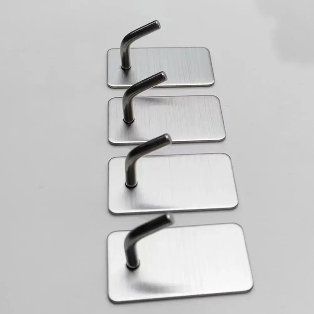 4/8pcs stainless steel small hooks, no drilling, wall mounted, kitchen, bathroom, office key hooks wall hook adhesive wall hooks by InterCyprus Trading Ltd