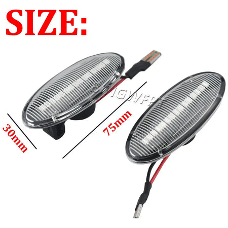 2PCS Side Marker Lights Dynamic LED Turn Signal Light For Nissan Qashqai J10 X-trail T31 Cube Juke Leaf Micra K13 Note E11 NV200 by InterCyprus Trading Ltd
