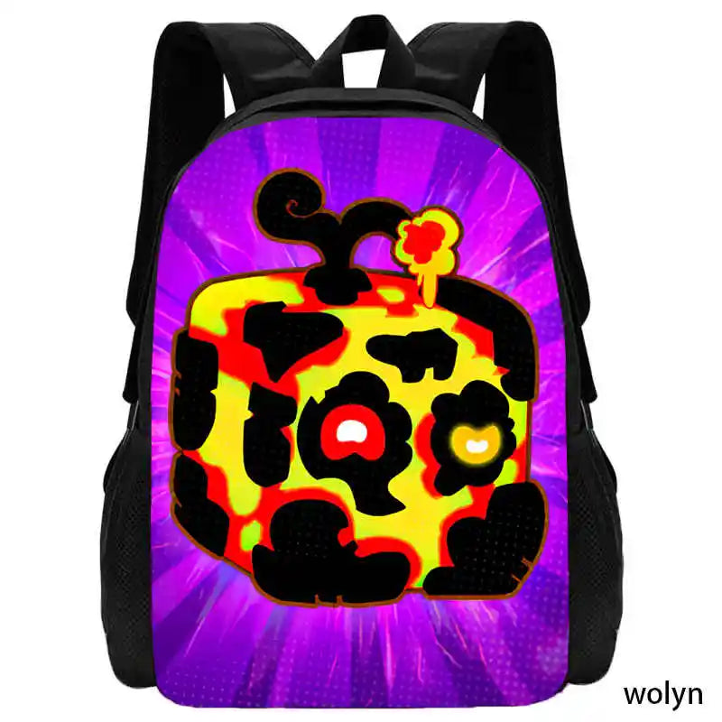 Wolyn Blox Anime Fruits School Backpack for Kids Color001 5 / 15 inches / CHINA
