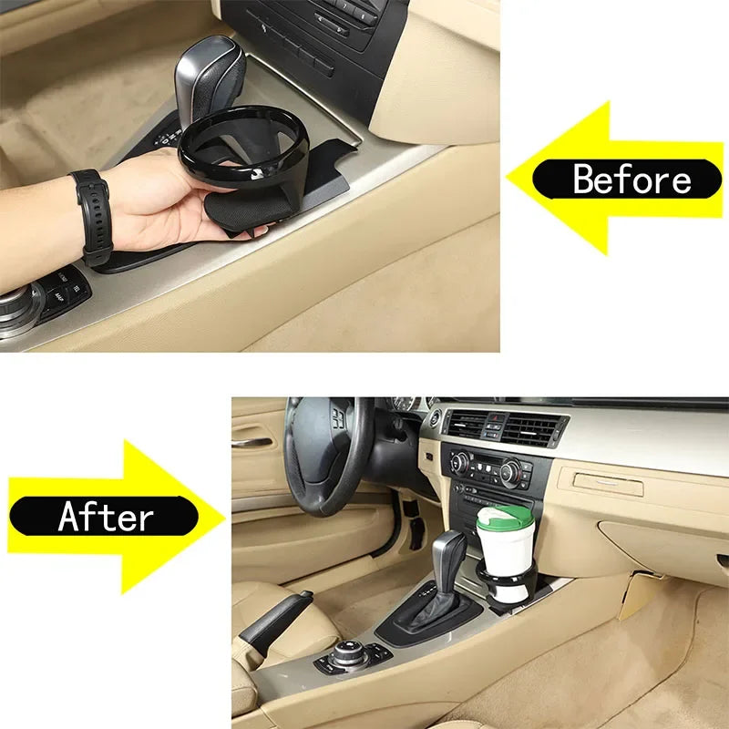 BMW Serie 1 E87 Consola Central Portavasos Acero Carbono Negro