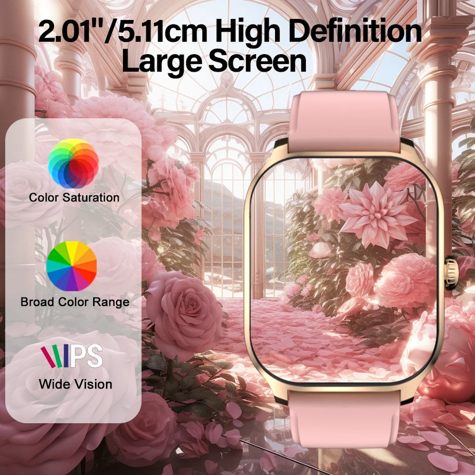 LAXASFIT H9 Умные часы Фитнес-трекер 2.01 дюйма Bluetooth