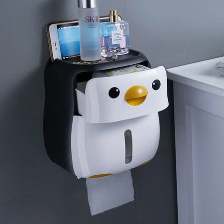 Creative Penguin Toilet Roll Holder &ndash; Waterproof Wall Mounted Design