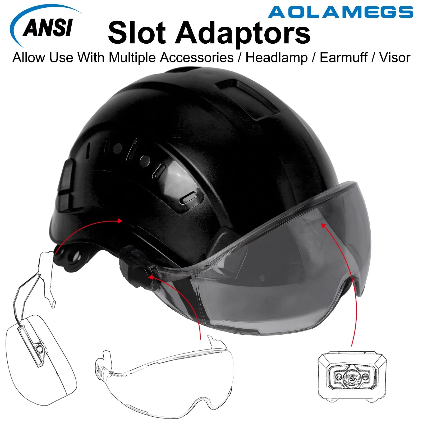 Aolamegs SF06 Safety Helmet With Goggles &ndash; Comfortable