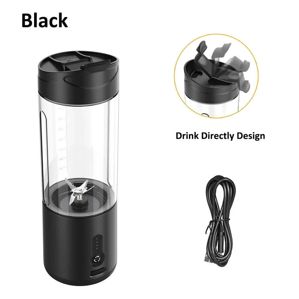 Mini Portable Blender &ndash; Rechargeable On The Go Smoothies Black