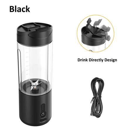 Mini Portable Blender &ndash; Rechargeable On The Go Smoothies Black