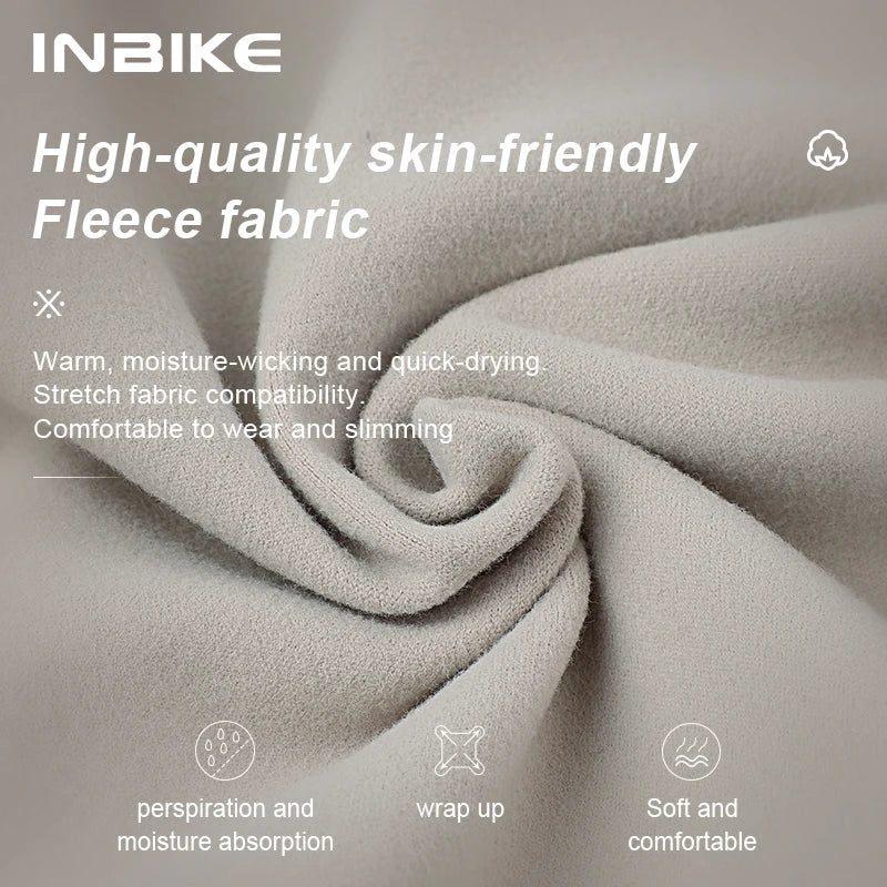 INBIKE Fleece Mens Cycling Jersey, Winter Warm Long Sleeve Set for Bike Riding, Polyester Spandex Pants