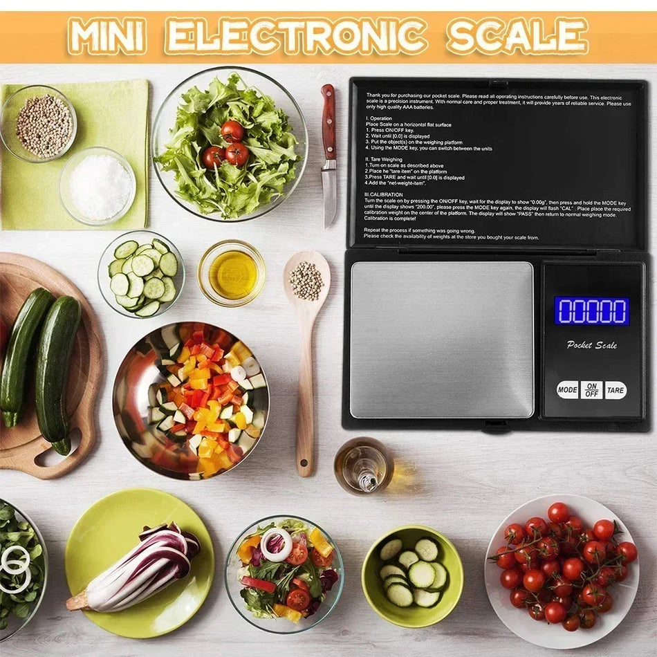 🟠 Stainless Steel Electronic Scale Digital Pocket Scale Gold Gram Balance Weight Balance Portable Pocket Scale Jewelry 0.01g-500g