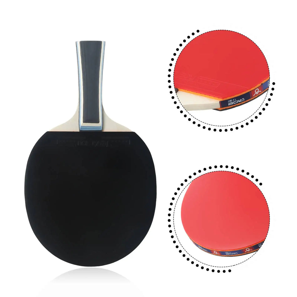 Tischtennisschläger 7-lagiges Holz, Langgriff Pro Ping Pong Schläger mit Tasche