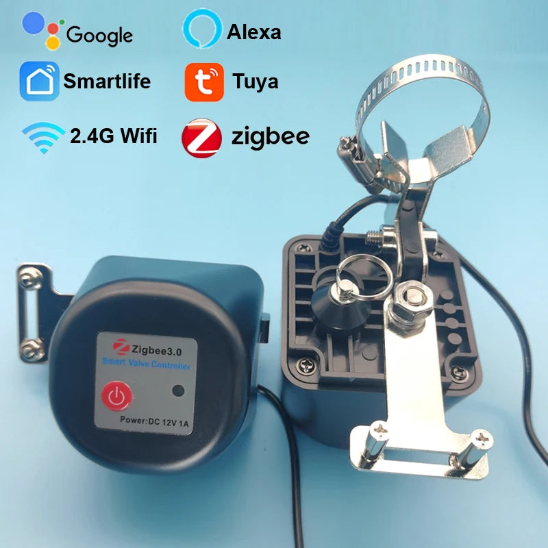 Pametni krmilnik plinskih in vodovodnih ventilov z Zigbee WiFi, Alexa in Google