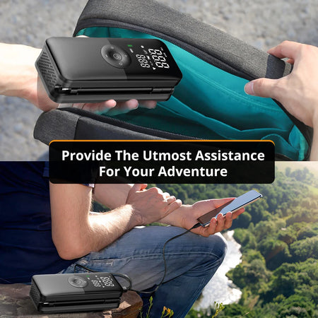 CARSUN Rechargeable Portable Tire Inflator &ndash; Digital Air Compressor for Car, Bicycle &amp; Sports Balls