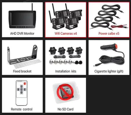 7 Inch AHD DVR Monitor Wireless Backup Camera With Night Vision For Trucks by InterCyprus Trading Ltd