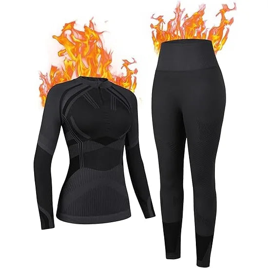 Anfilia Women Ski Thermal Underwear Sets &ndash; Moisture-Wicking BLA / S