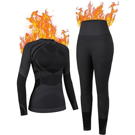 Anfilia Women Ski Thermal Underwear Sets &ndash; Moisture-Wicking BLA / S
