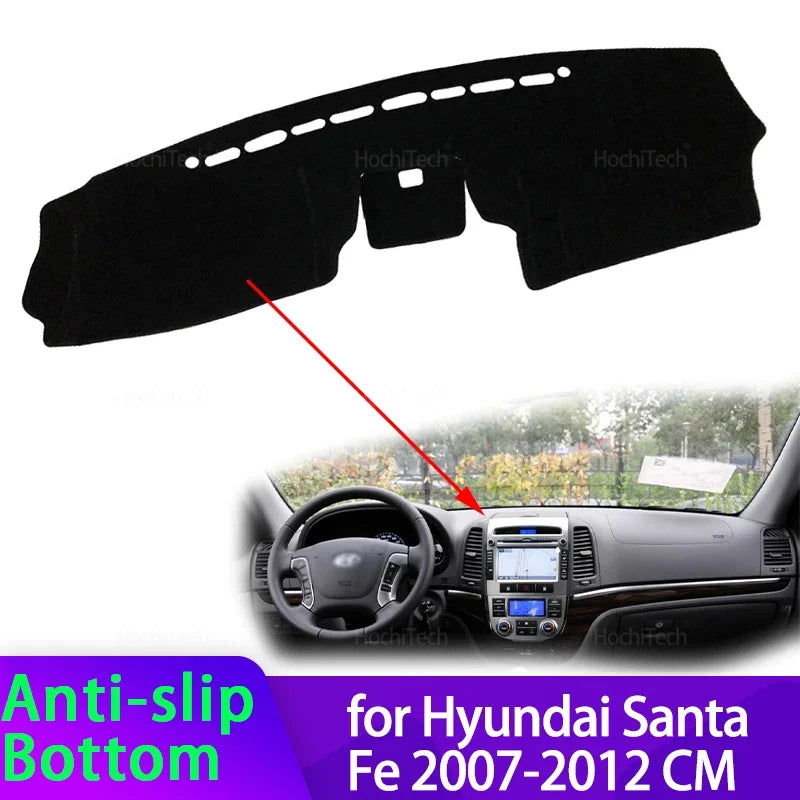 Kojelaudan maton kansi polyesterikankaasta Hyundai Santa Fe 2007-2012