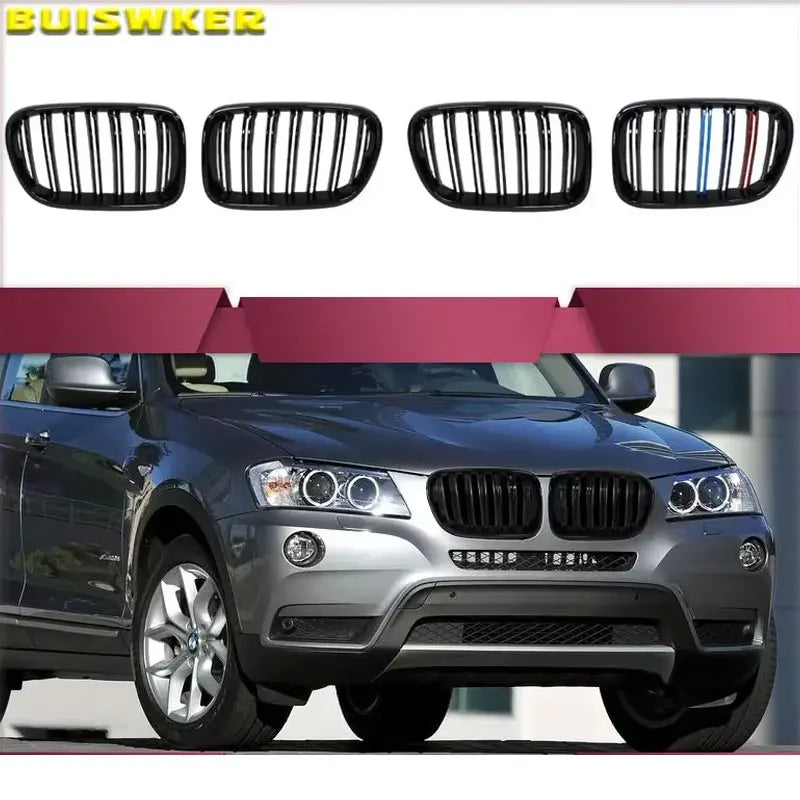 For BMW X3 F25 2010 2011 2012 2013 Front Kidney Grilles Matte Gloss Black Replacement Racing Bumper Body kit by InterCyprus Trading Ltd