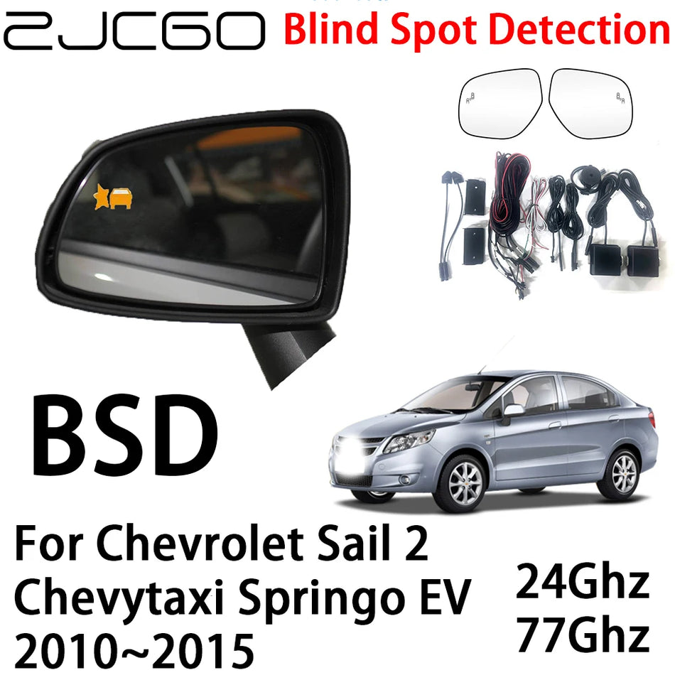 Aklųjų zonų radarų įspėjimo sistema Chevrolet Sail 2 su dviem kanalais milimetrinių bangų radarų jutikliais, montuojamais ant galinio buferio