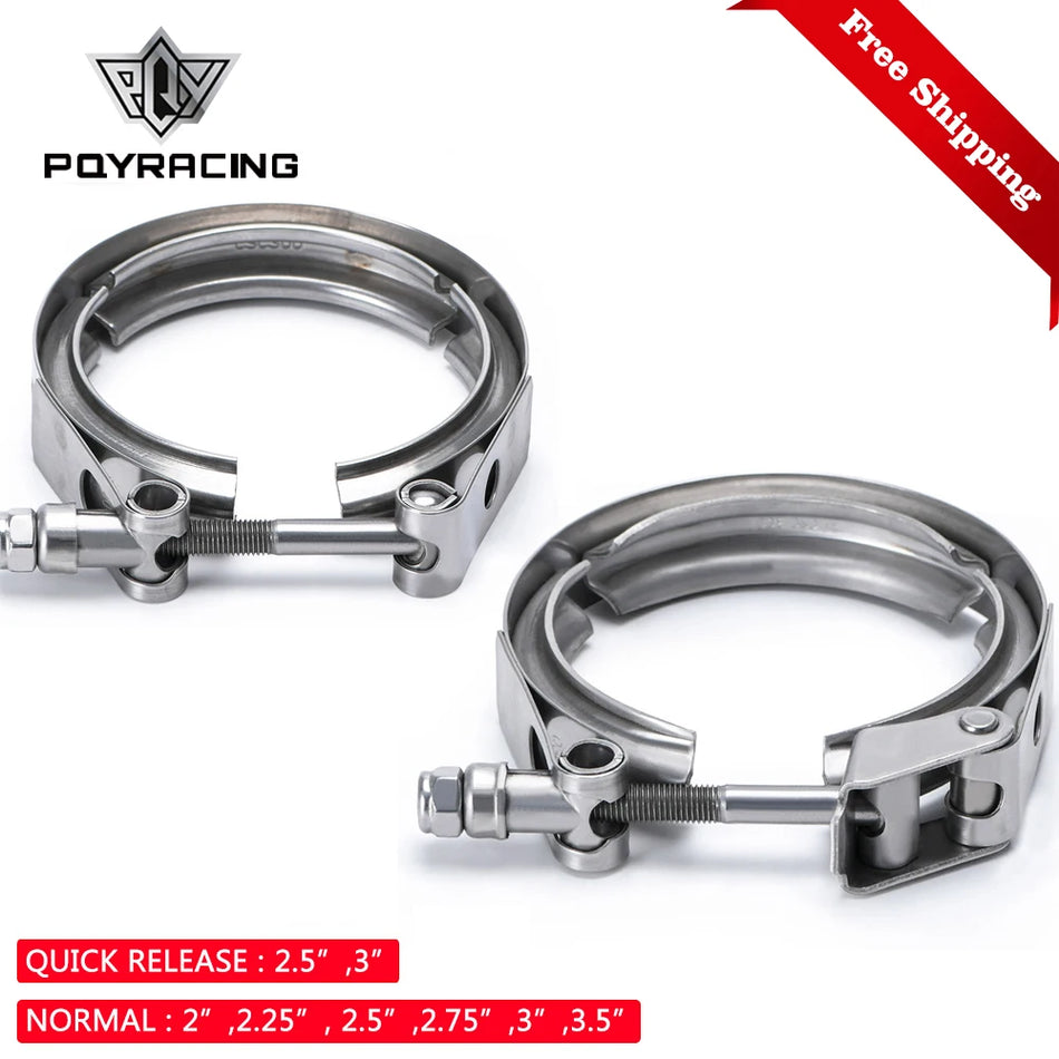 PQYChoice Sada svorky V-Band pro automobil z nerezové oceli pro výfukovou přírubu 2-4 palce