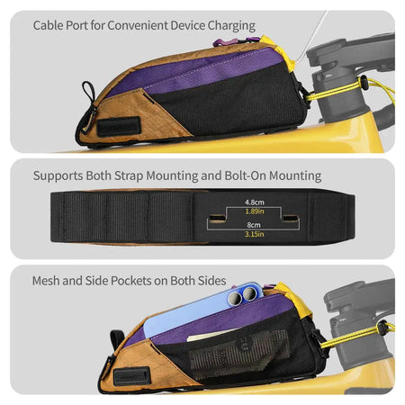 Rhinowalk Bicycle Frame Bag Cycling Frame Bag With Multi-Pocket Strap Or Bolt Mount For MTB Road Bike Storage Backpacking by InterCyprus Trading Ltd