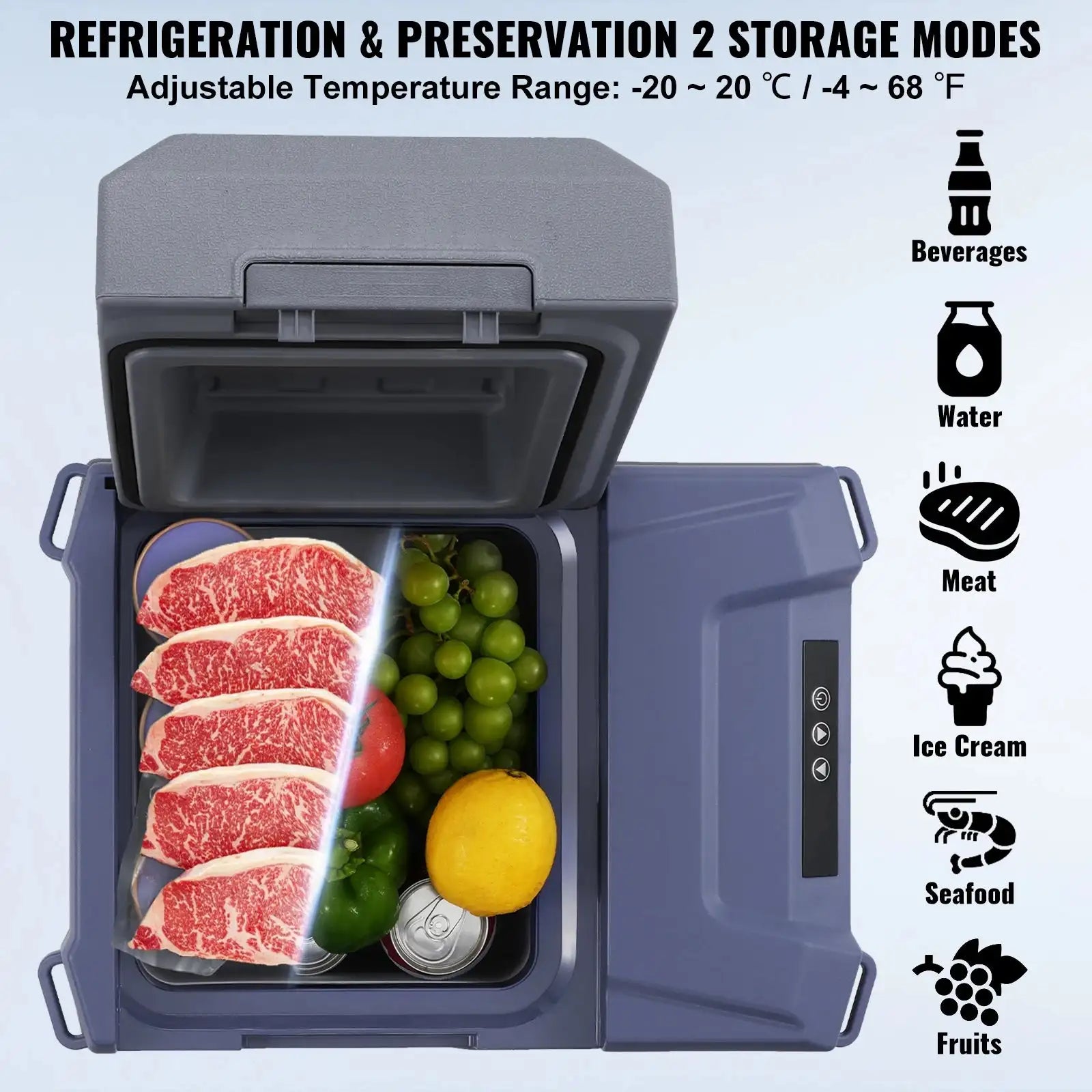 8L To 75L Car Refrigerator Outdoor Icebox Bluetooth