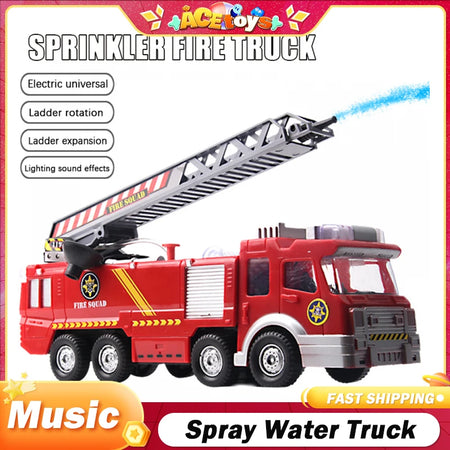 Kmoist Firetruck Water Spray Toy with Music and Lights