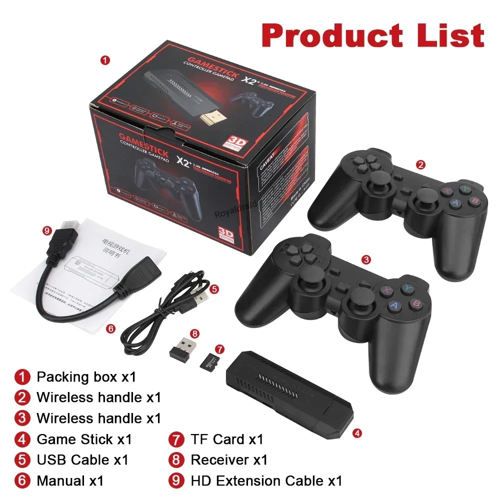 X2 Plus 4K Retro Video Game Console with Wireless Controllers - 50,000 Games