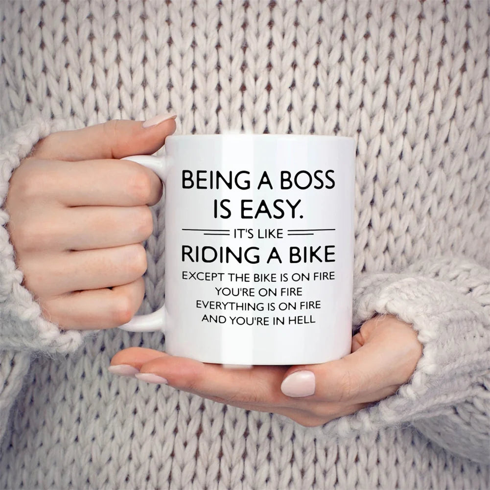 Its Easy To Be A Boss Mug - 11 Oz White Porcelain Gift