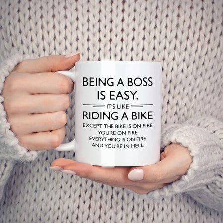 Its Easy To Be A Boss Mug - 11 Oz White Porcelain Gift
