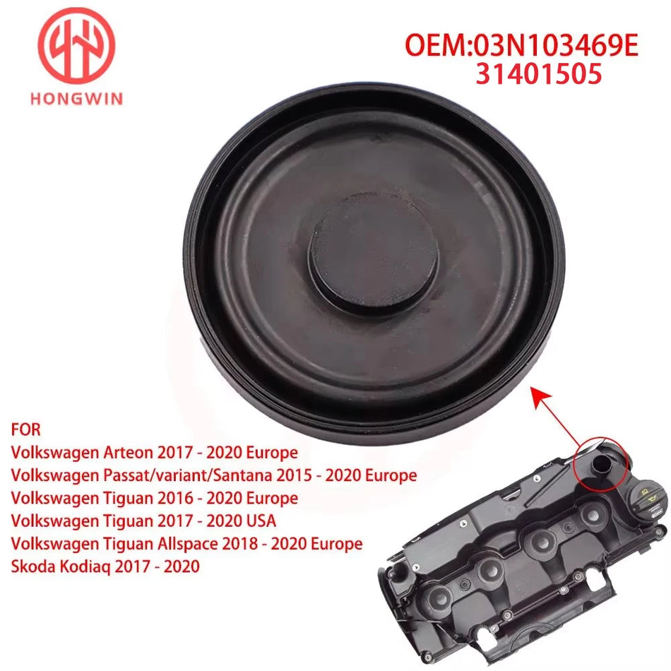 Membrane de couvercle de soupape PCV en caoutchouc pour Volkswagen Passat, Santana, Tiguan