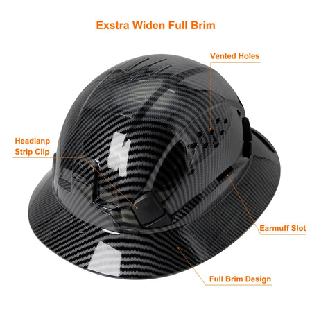 AQM0252 Carbon Fiber Brim Safety Cap &ndash; Built-In Goggles