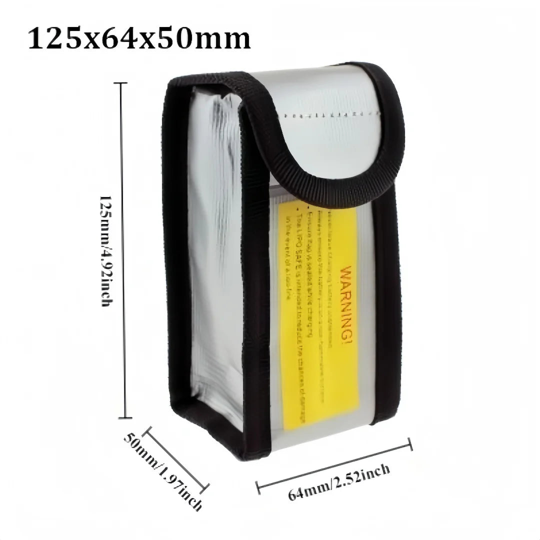 RC LiPo Battery Fireproof Storage Bag &ndash; Explosion Proof 125x64x50mm