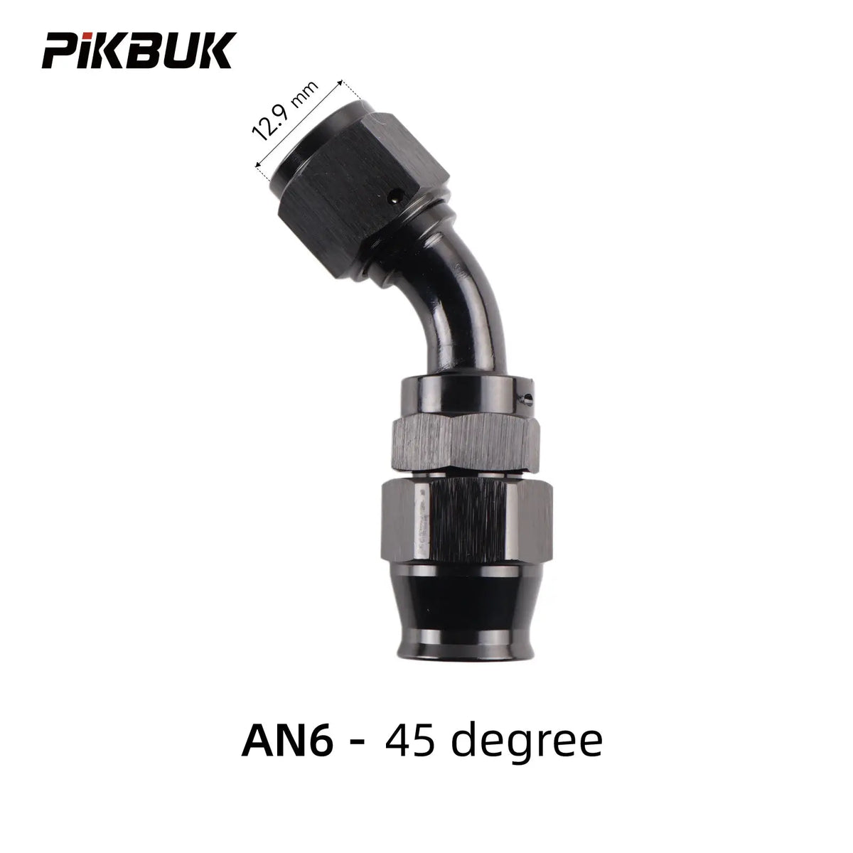PIKBUK AN4/6/8/10 PTFE Oil Fuel Line Swivel Fitting 0-180 Degree Hose End Adaptor Assembly Kit Black by InterCyprus Trading Ltd