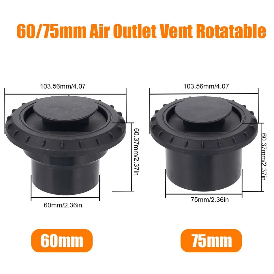 Connettore per condotto riscaldatore diesel rotante 60/75mm, Nero, per Auto, Camion, Furgoni