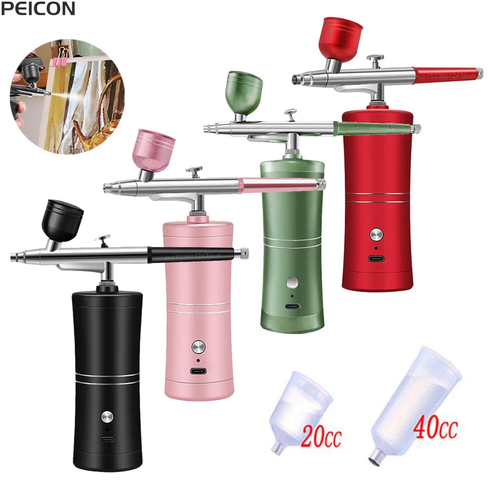 Portable Wireless Airbrush Kit With Compressor Mini Spray Gun For Painting
