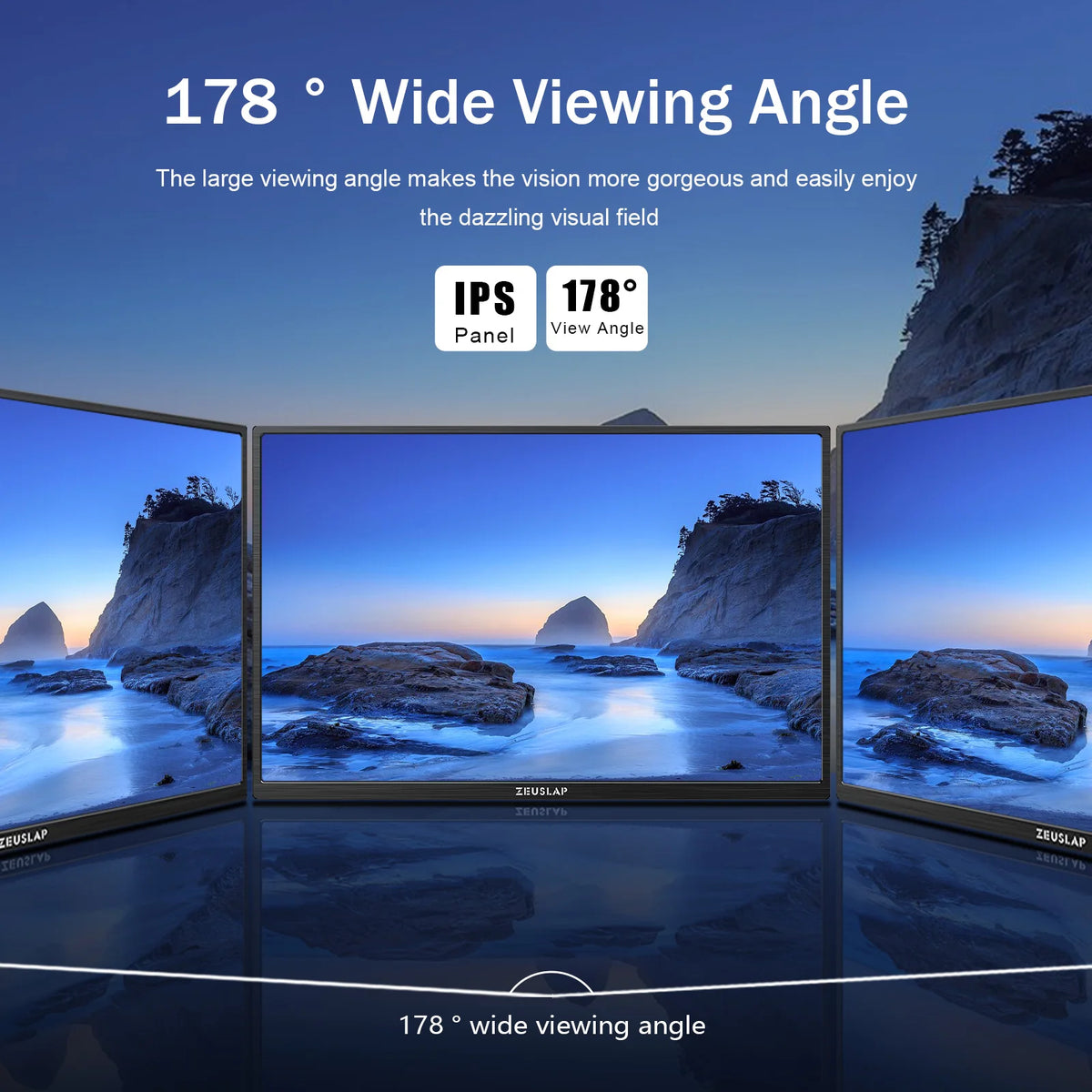 ZEUSLAP 16 Inch Portable Monitor &ndash; High-Definition IPS Screen for Gaming