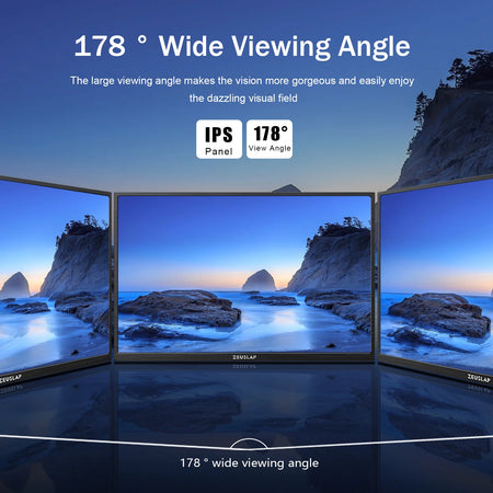 ZEUSLAP 16 Inch Portable Monitor &ndash; High-Definition IPS Screen for Gaming