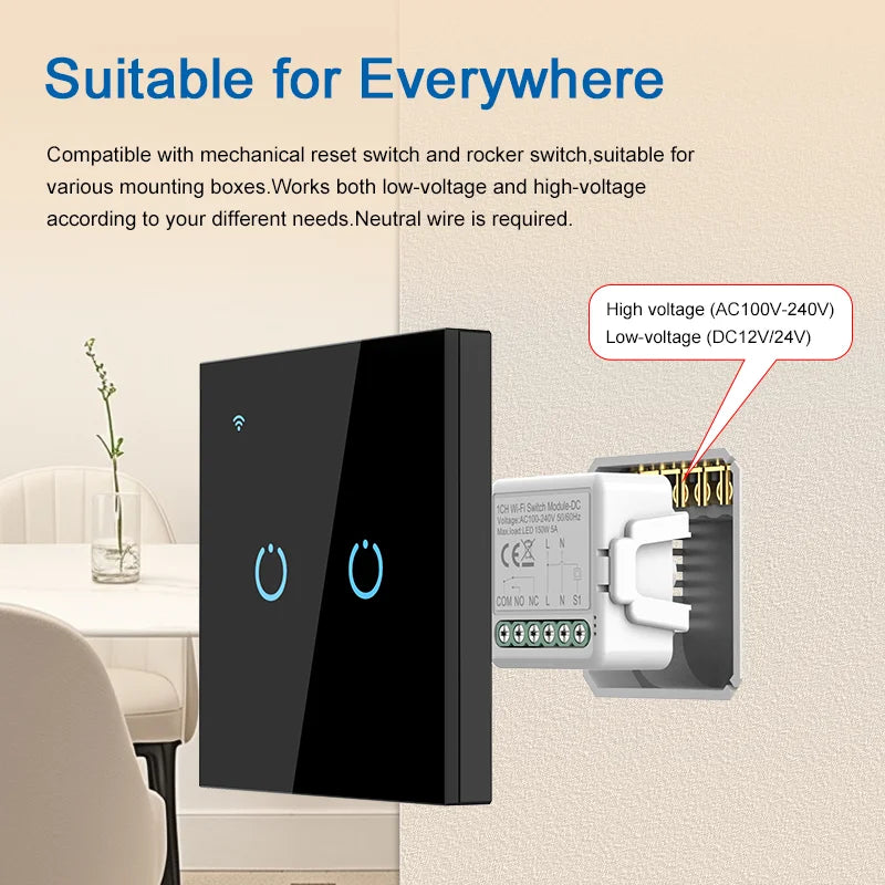 Smart Dry Contact WiFi &amp; Zigbee Switch Module - Alexa &amp; Google Home Compatible