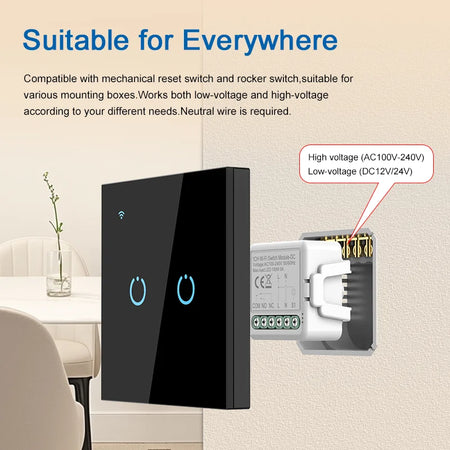 Smart Dry Contact WiFi &amp; Zigbee Switch Module - Alexa &amp; Google Home Compatible