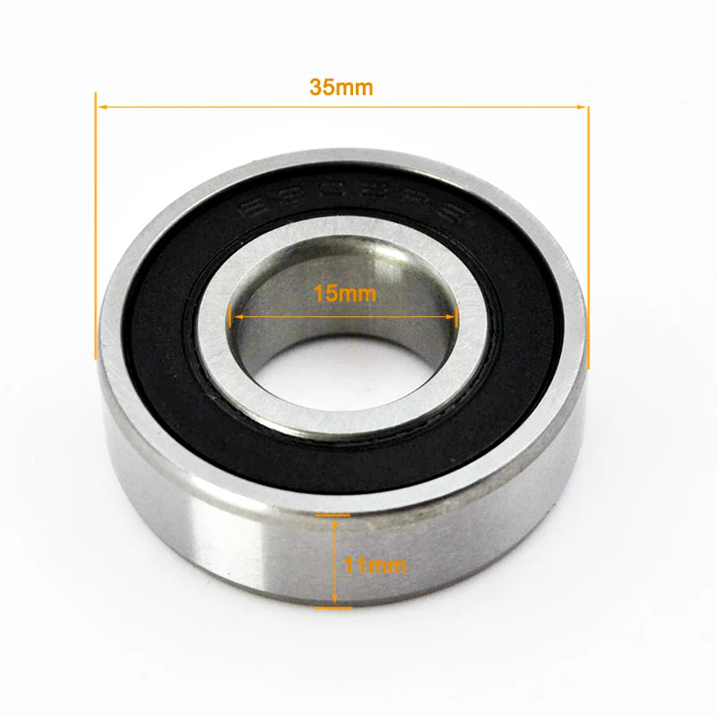 6200 Series Chrome Steel Bearings 2RS &ndash; Grease Lubricated 6202-2RS 15X35X11mm / CHINA / 2Pcs