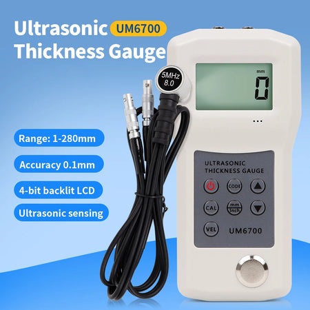 UM6800 Ultrasonic Thickness Gauge &ndash; Backlit LCD Display UM6700 280mm 0.1